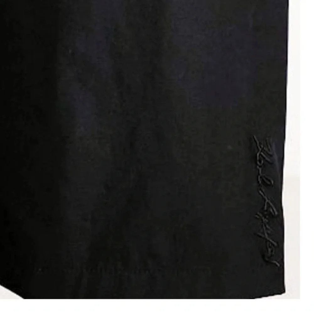 Karl Lagerfeld Paris Mens Embroidered Logo 9.5” Shorts Sz Medium Black Golf